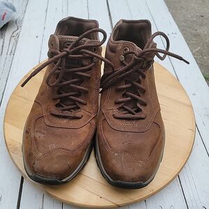 Skechers 204056 Brown Leather Memory Foam Gogamat Arch Air Cooled Boots Sz 10 WW